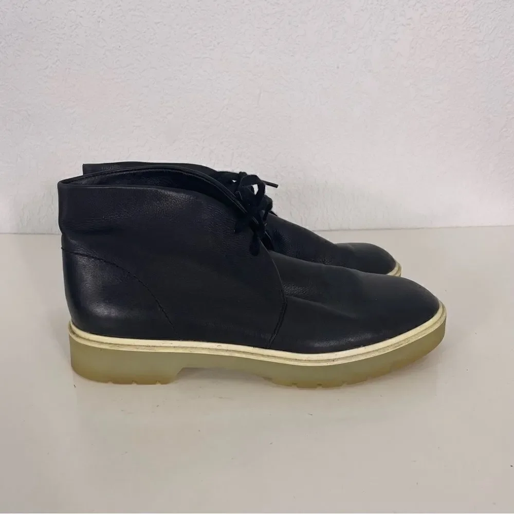 Alexander Wang Black Leather Lace Up Low Boot Shoes size 37